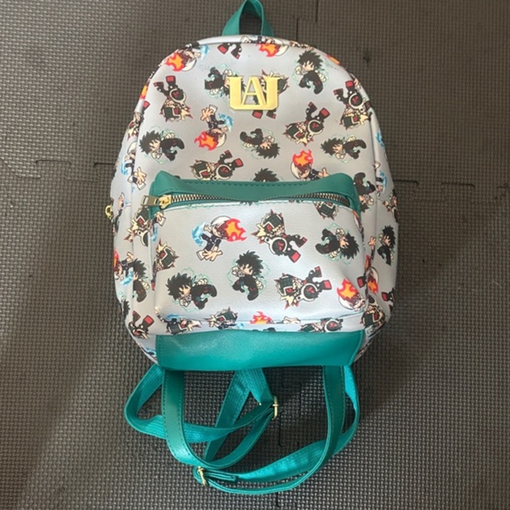 My Hero Academia CHIBI ACTION ALL OVER PRINT MINI backpack- teal